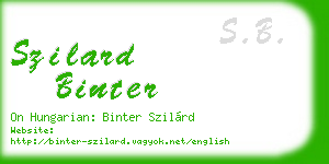 szilard binter business card