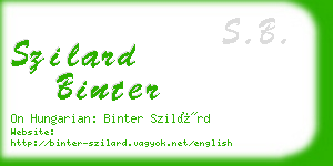 szilard binter business card